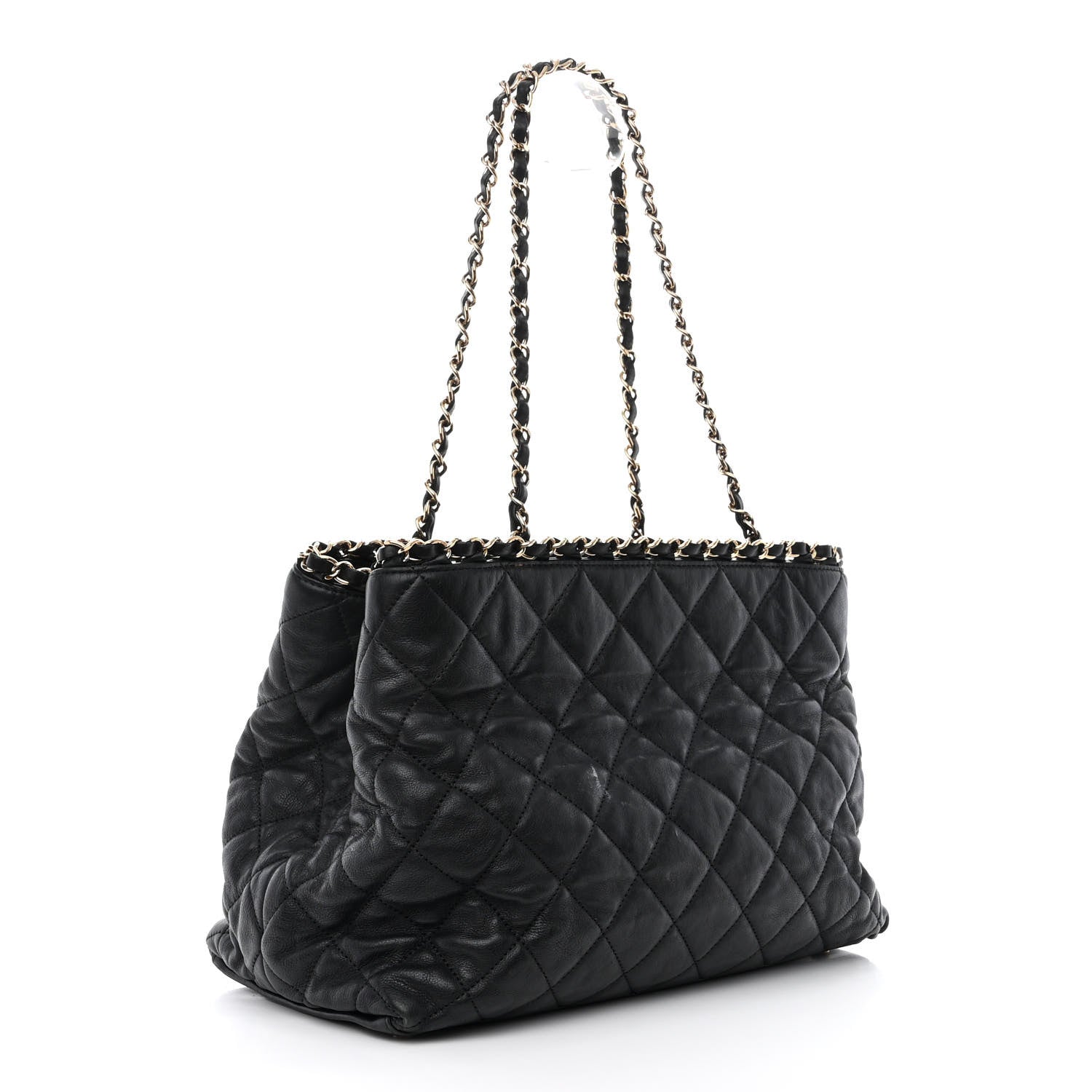 Chanel Calfskin Quilted Small Chain Me Tote Black 3 of 13