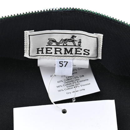 Hermes Cotton Hemp Cavale Pop Cap 57 Ecru Marine 8 of 8
