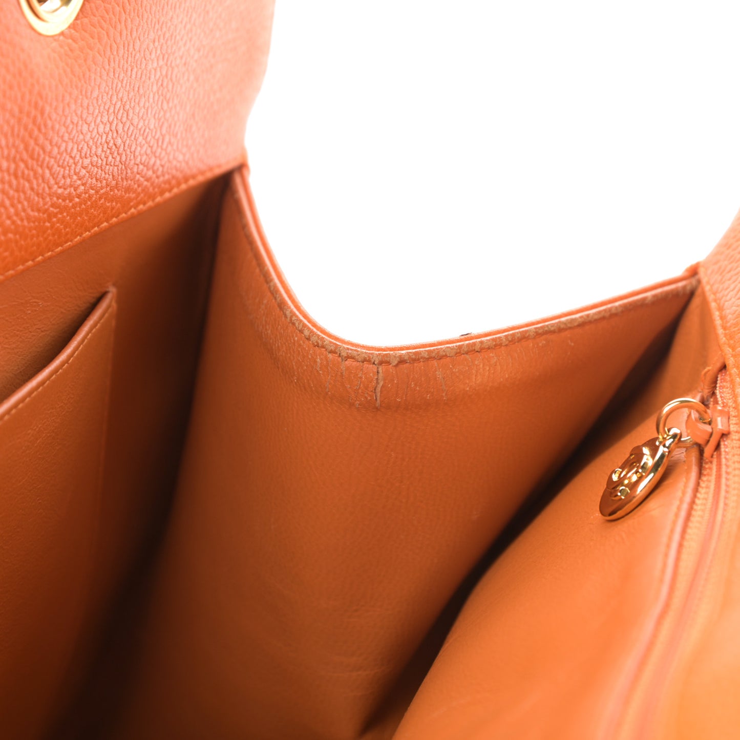 Caviar Quilted Grand Shopping Tote GST Orange