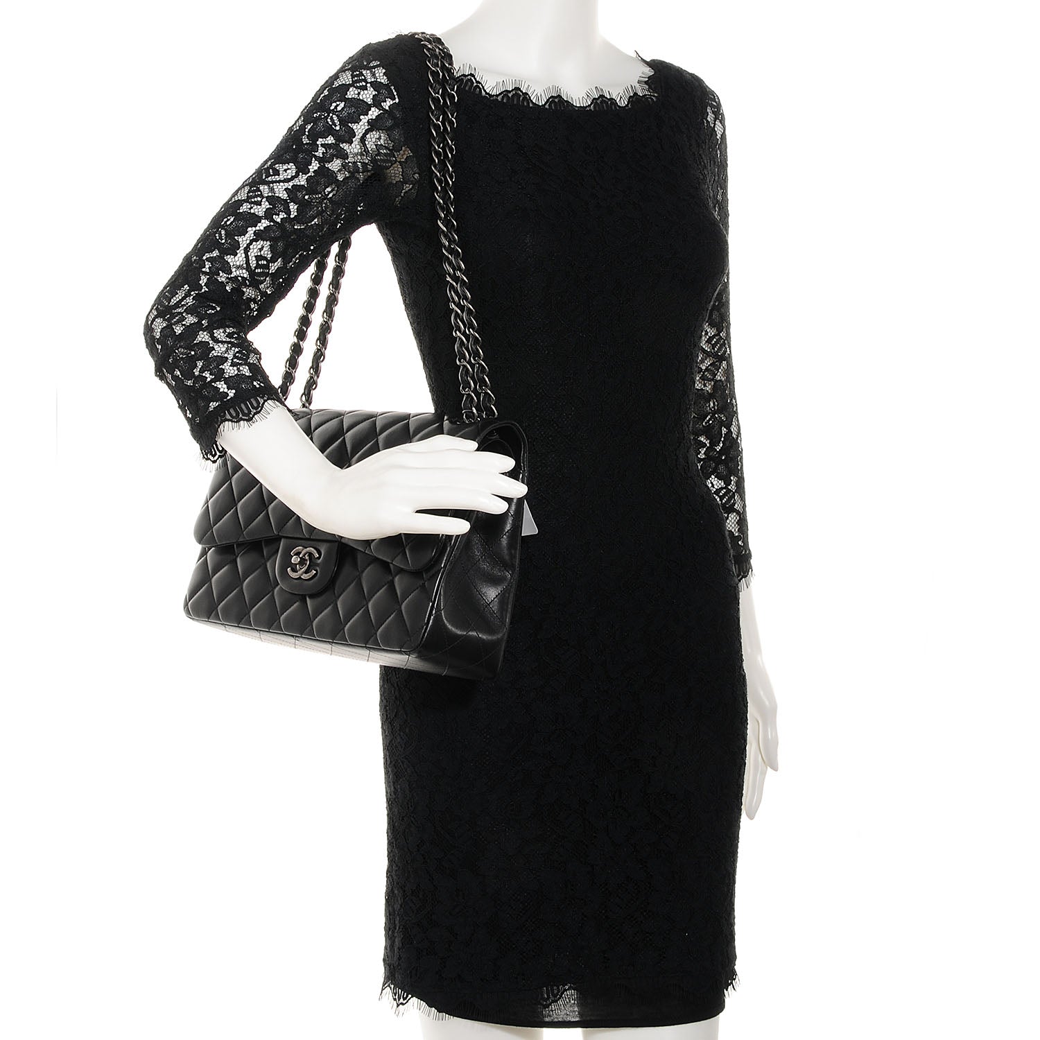 Chanel Lambskin Jumbo Double Flap Black 2 of 9