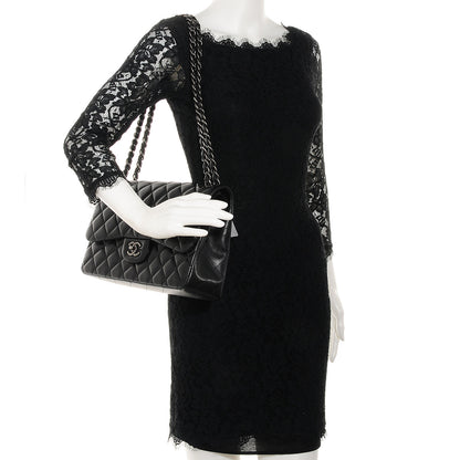 Chanel Lambskin Jumbo Double Flap Black 2 of 9