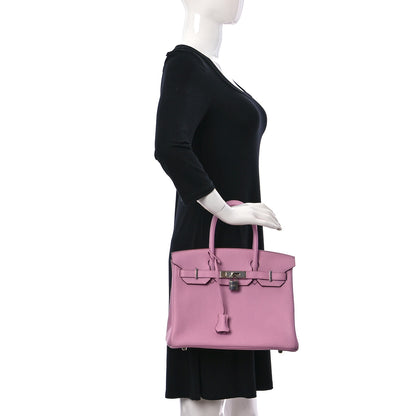 Hermes Taurillon Clemence Birkin 30 Mauve Sylvestre 2 of 11