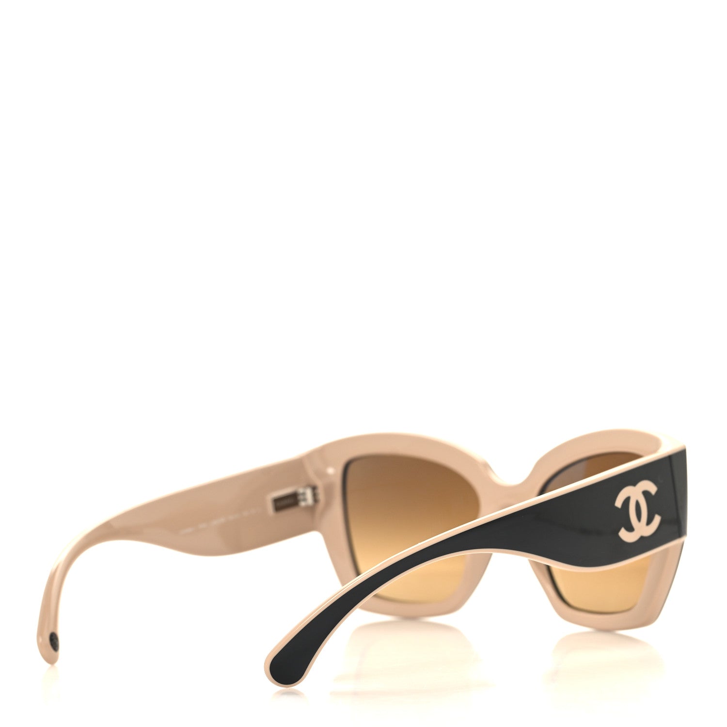 Chanel Nylon Butterfly Polarized Sunglasses 6058 Black Beige 4 of 6