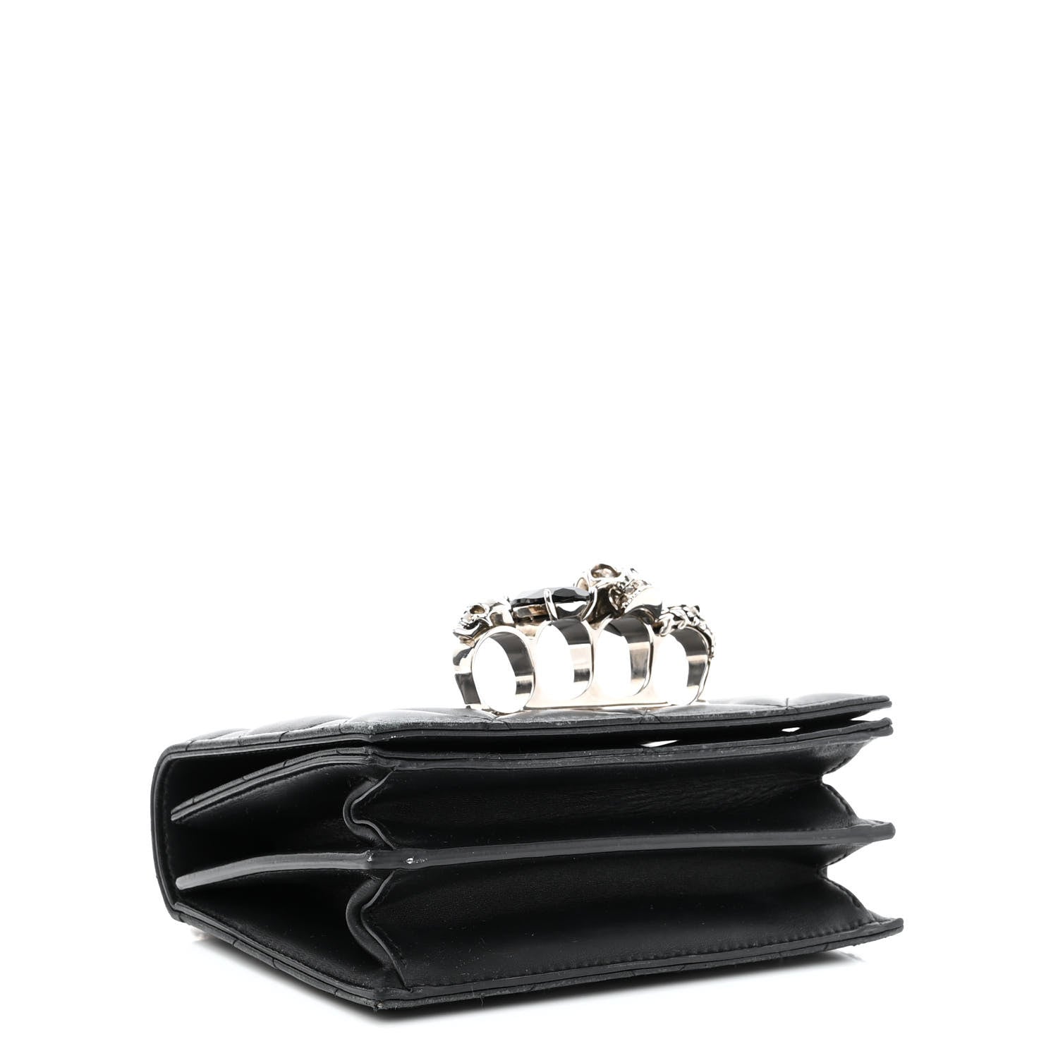 Alexander McQueen Lambskin Quilted Knuckle Shoulder Bag Black 4 of 9