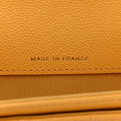 Chanel Caviar Quilted Flap Card Holder Wallet Yellow 6 of 9