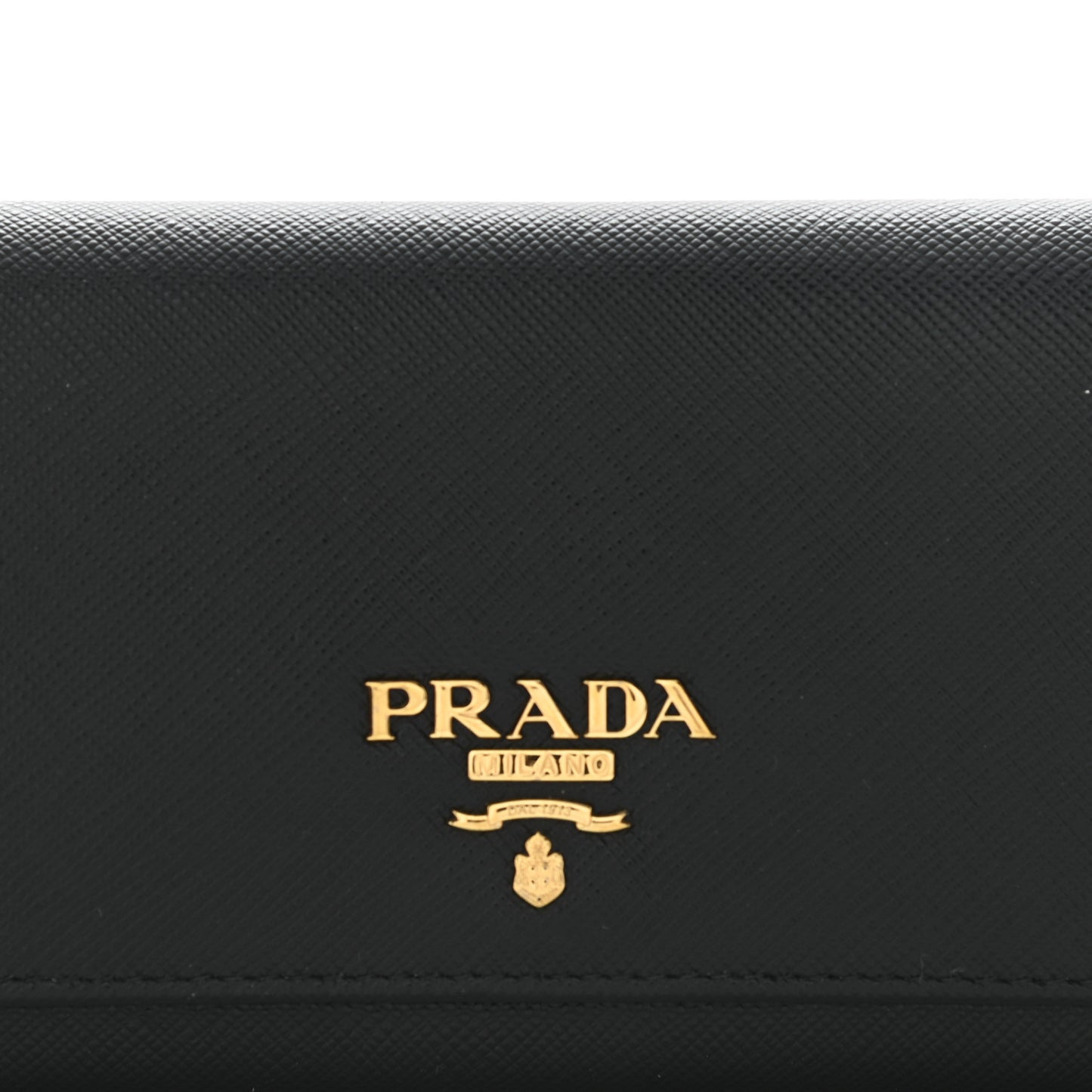 Saffiano Metal Continental Flap Wallet Black