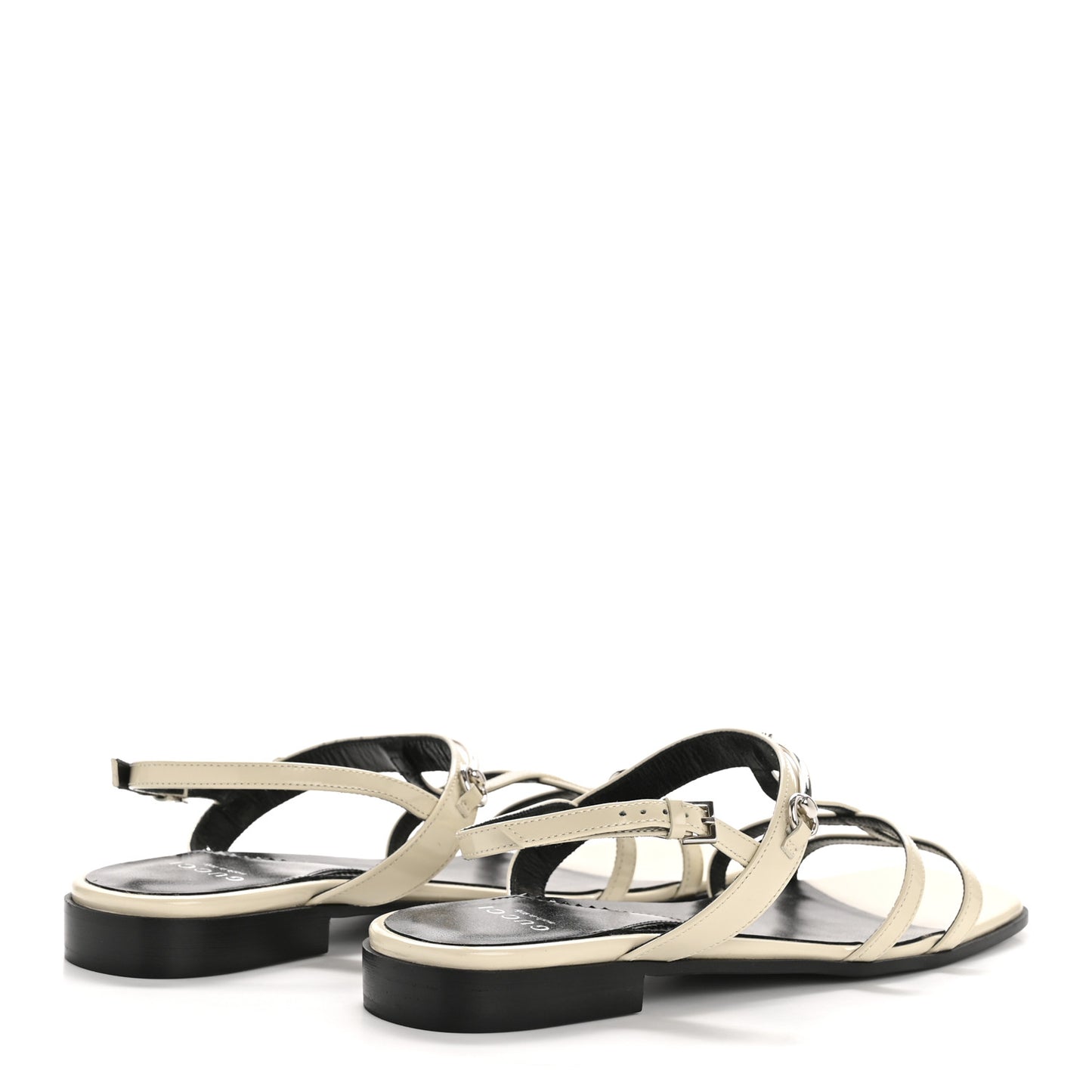 Calfskin Horsebit Divine Slingback Sandals 37.5 Mystic White