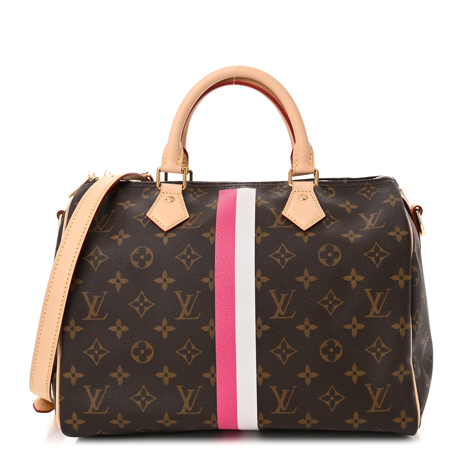 Louis Vuitton Monogram My LV Heritage Speedy Bandouliere 30 Fuchsia White 1 of 9