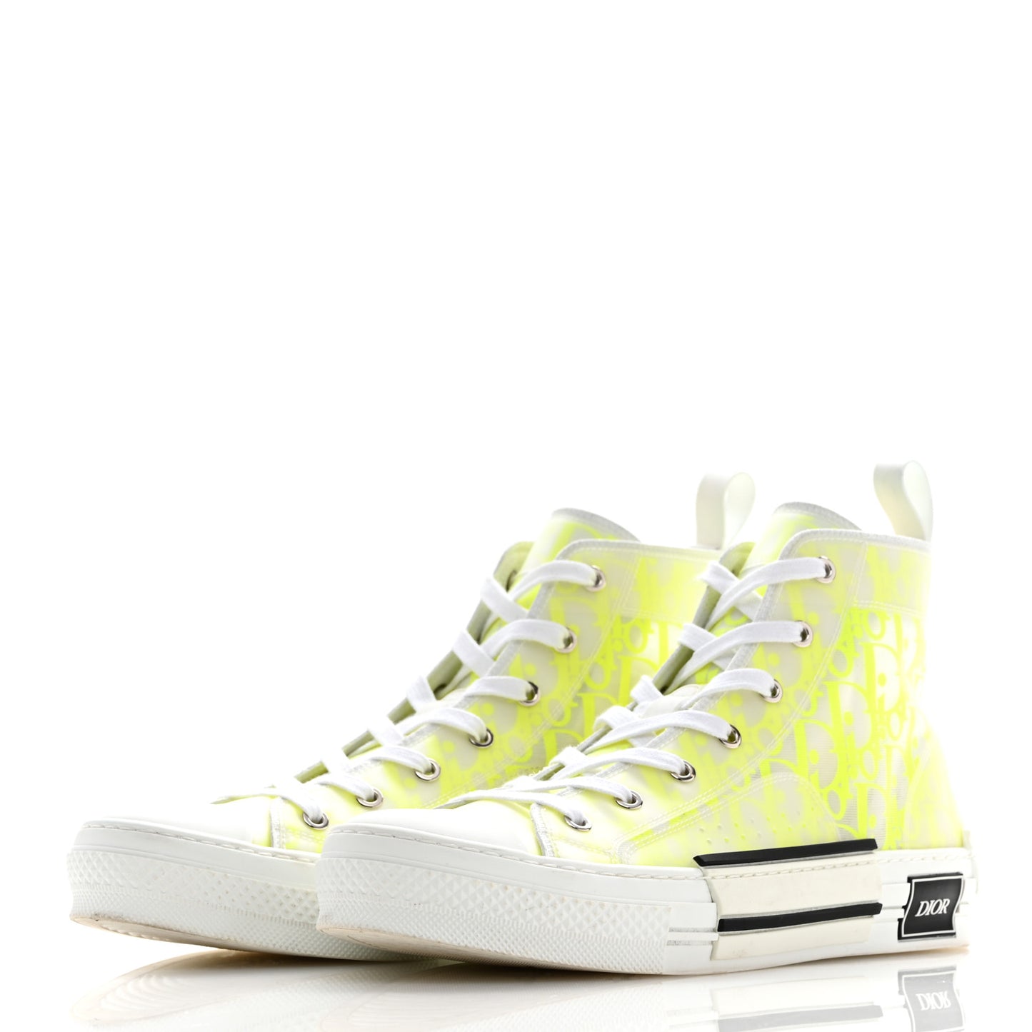 Technical Canvas Oblique Mens B23 High Top Sneakers 42 Yellow