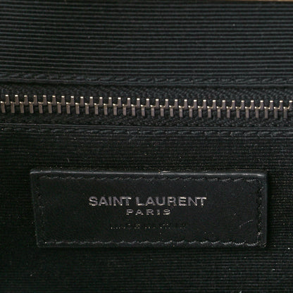 Saint Laurent Grain De Poudre Mixed Matelasse Large Triquilt Monogram Satchel Nude Powder 6 of 10