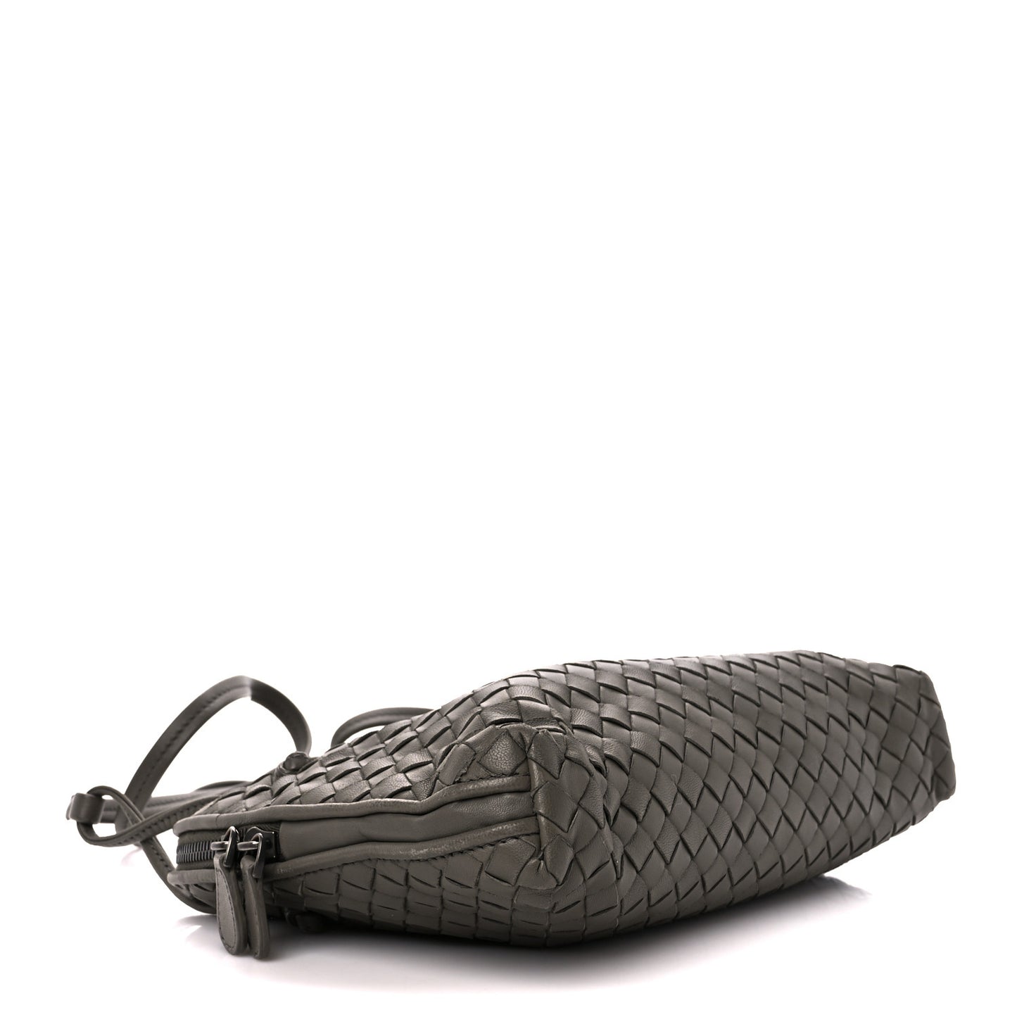 Nappa Intrecciato Nodini Crossbody Messenger Light Grey