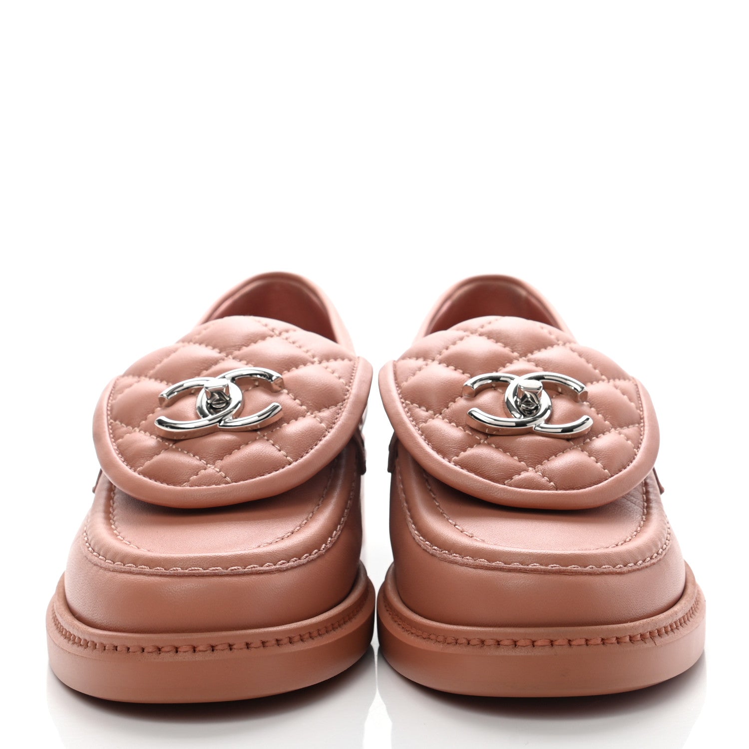 Chanel Lambskin Quilted CC Turnlock Loafers 36 Dark Pink 2 of 8