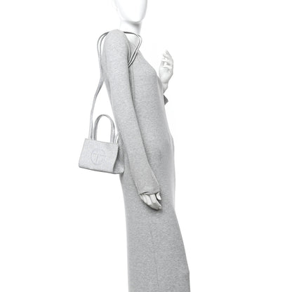 Telfar Glitter Microfiber Small Shopping Bag Silver 2 of 10