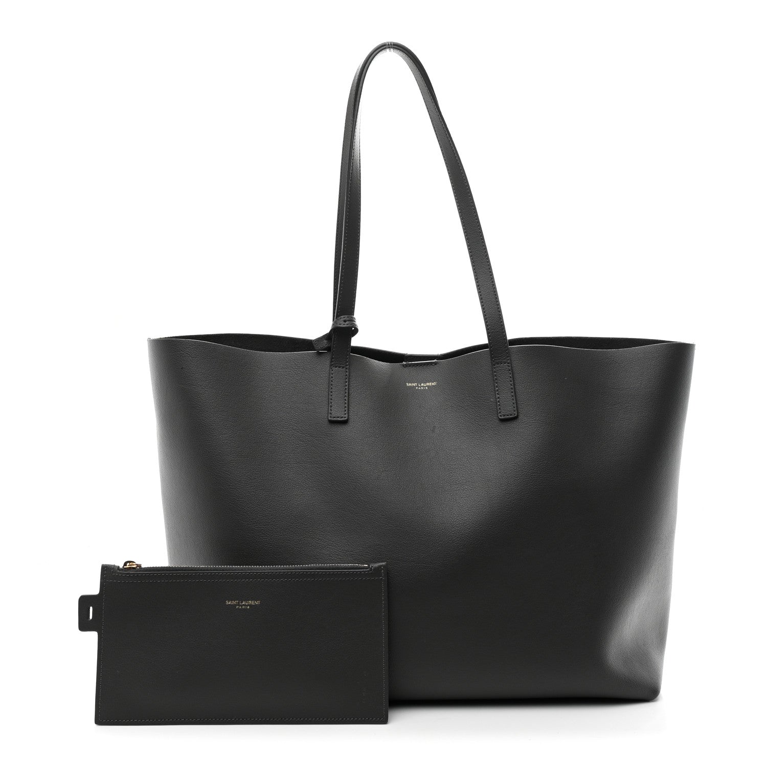 Saint Laurent Calfskin Large Shopping Tote Storm 3 of 11