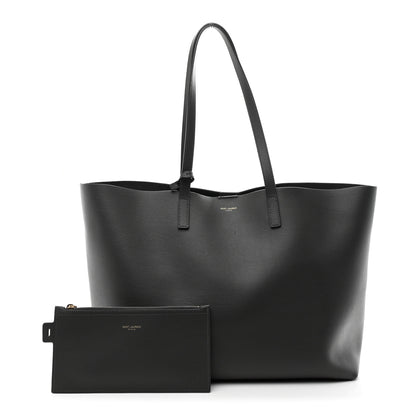 Saint Laurent Calfskin Large Shopping Tote Storm 3 of 11