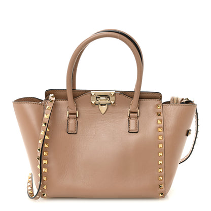 Valentino Garavani Vitello Small Rockstud Double Handle Tote Alpaca 1 of 10