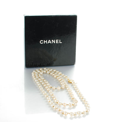 Chanel Pearl CC Long Medallion Necklace Gold 4 of 4