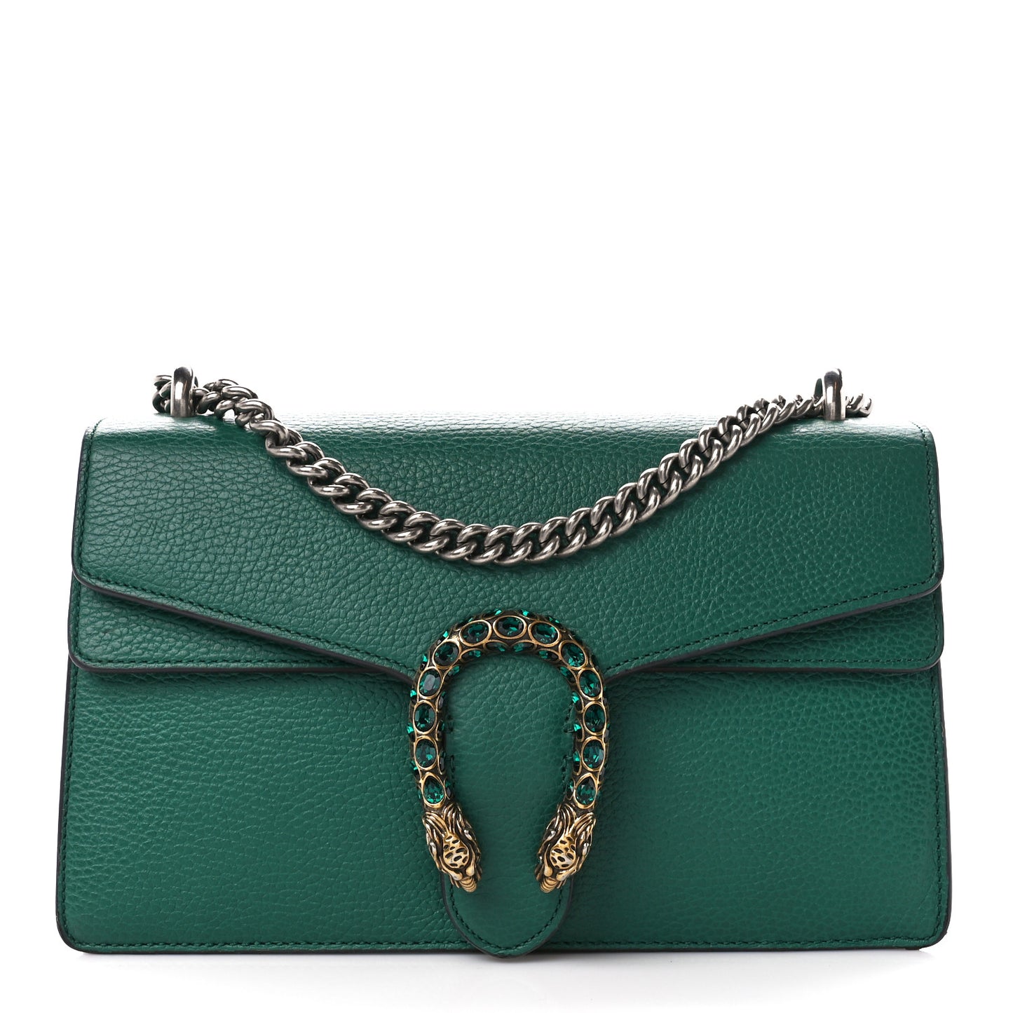 Pebbled Calfskin Small Dionysus Shoulder Bag Emerald