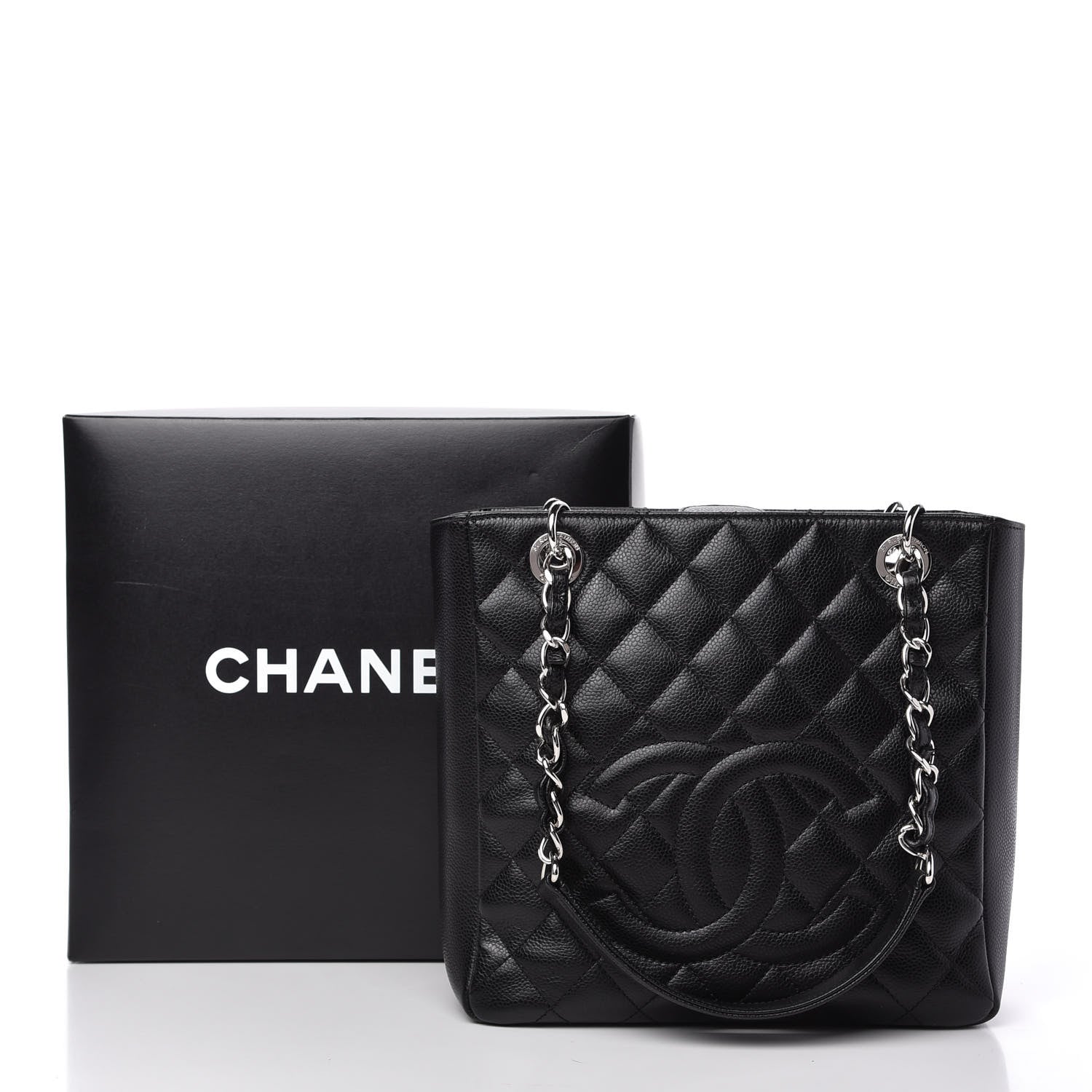 Chanel Caviar Quilted Petit Shopping Tote PST Black 10 of 10