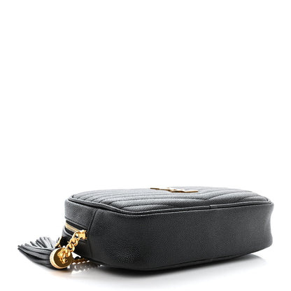 Saint Laurent Grain De Poudre Matelasse Monogram Mini Lou Camera Bag Black 4 of 11