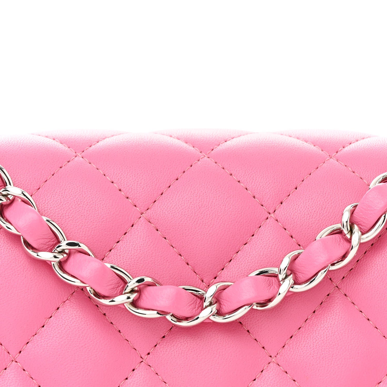 Chanel Lambskin Quilted Mini Rectangular Flap Pink 8 of 11