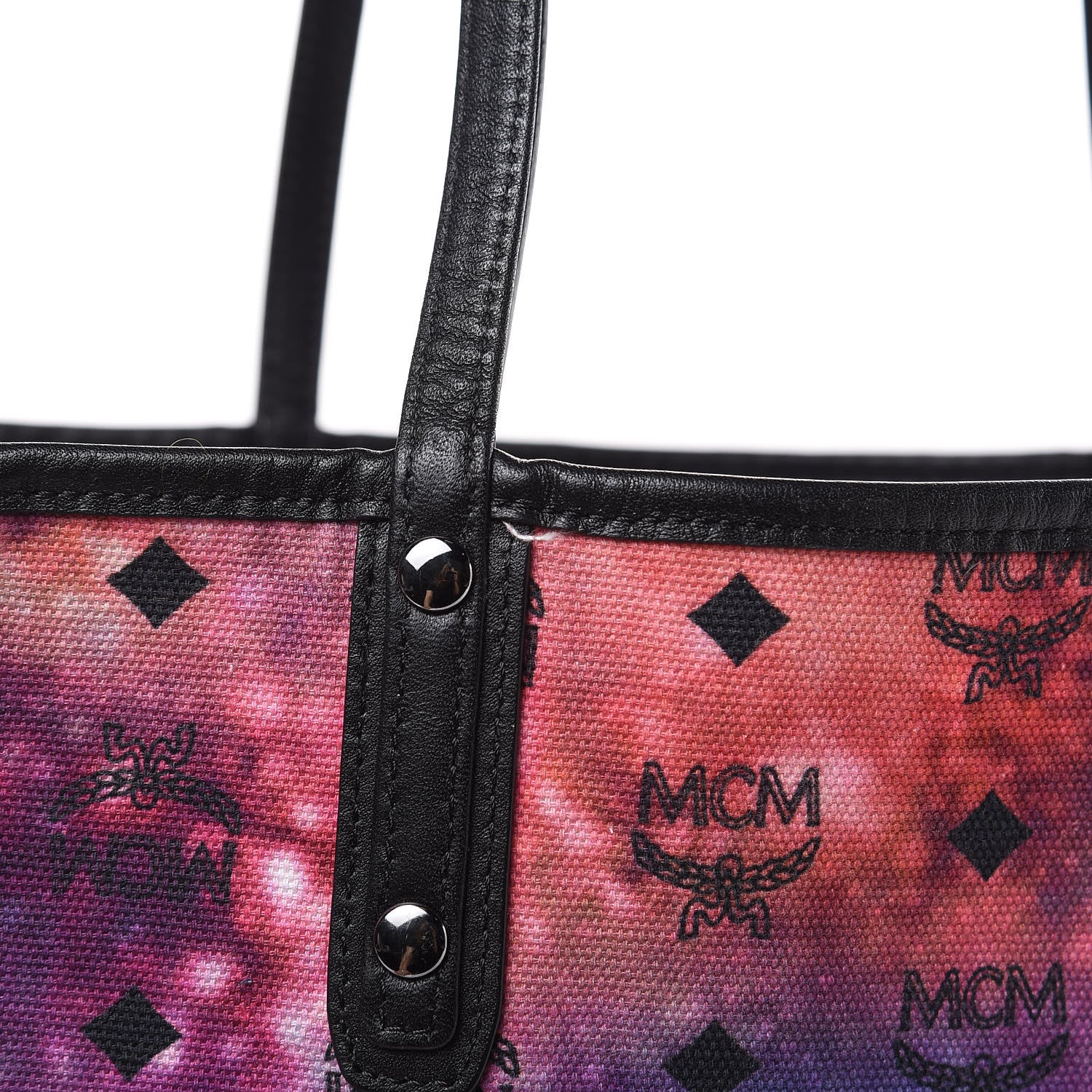MCM Metallic Visetos Reversible Shopper Tote Scooter Red 16 of 16