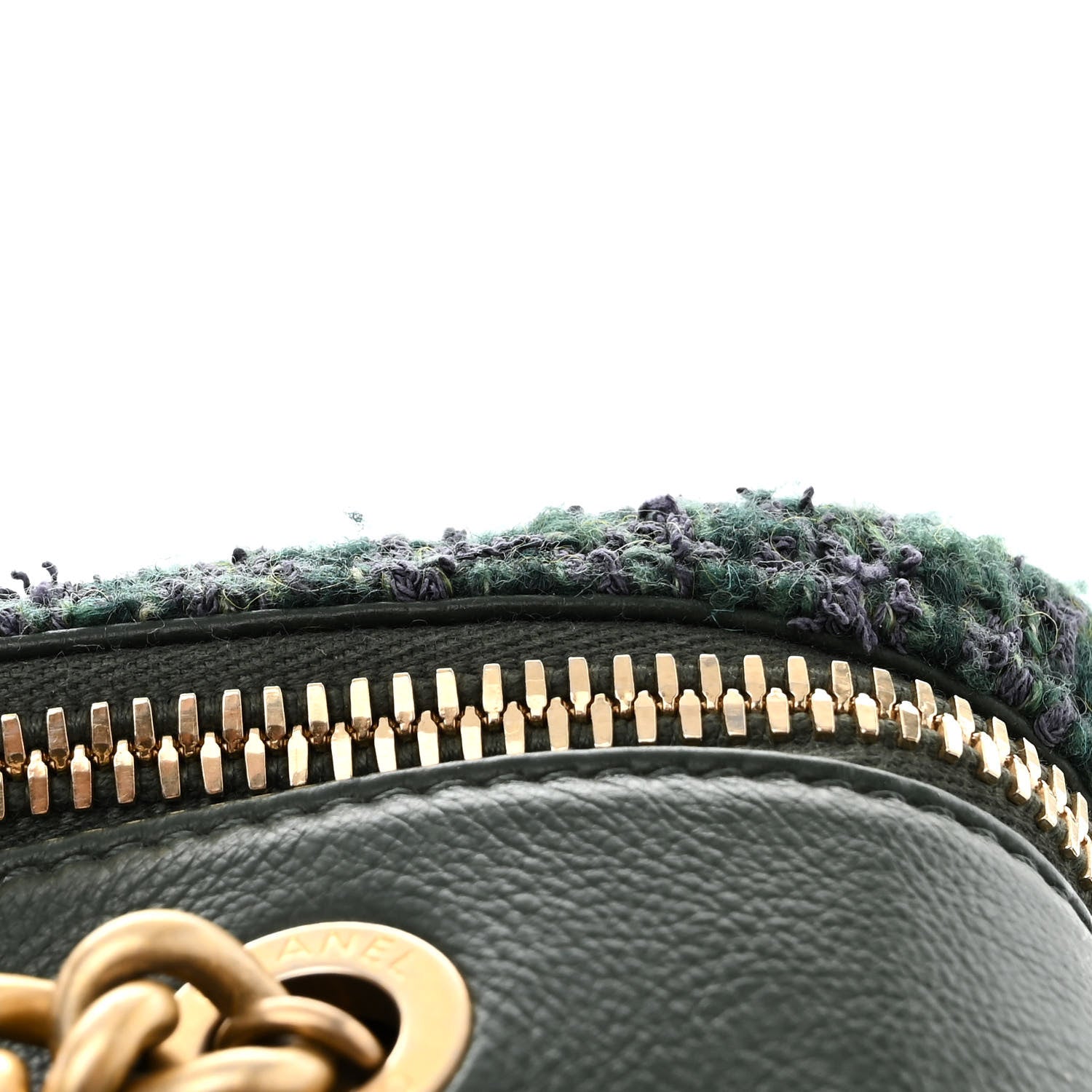 Chanel Tweed Shearling Grained Calfskin Camera Case Green 13 of 13