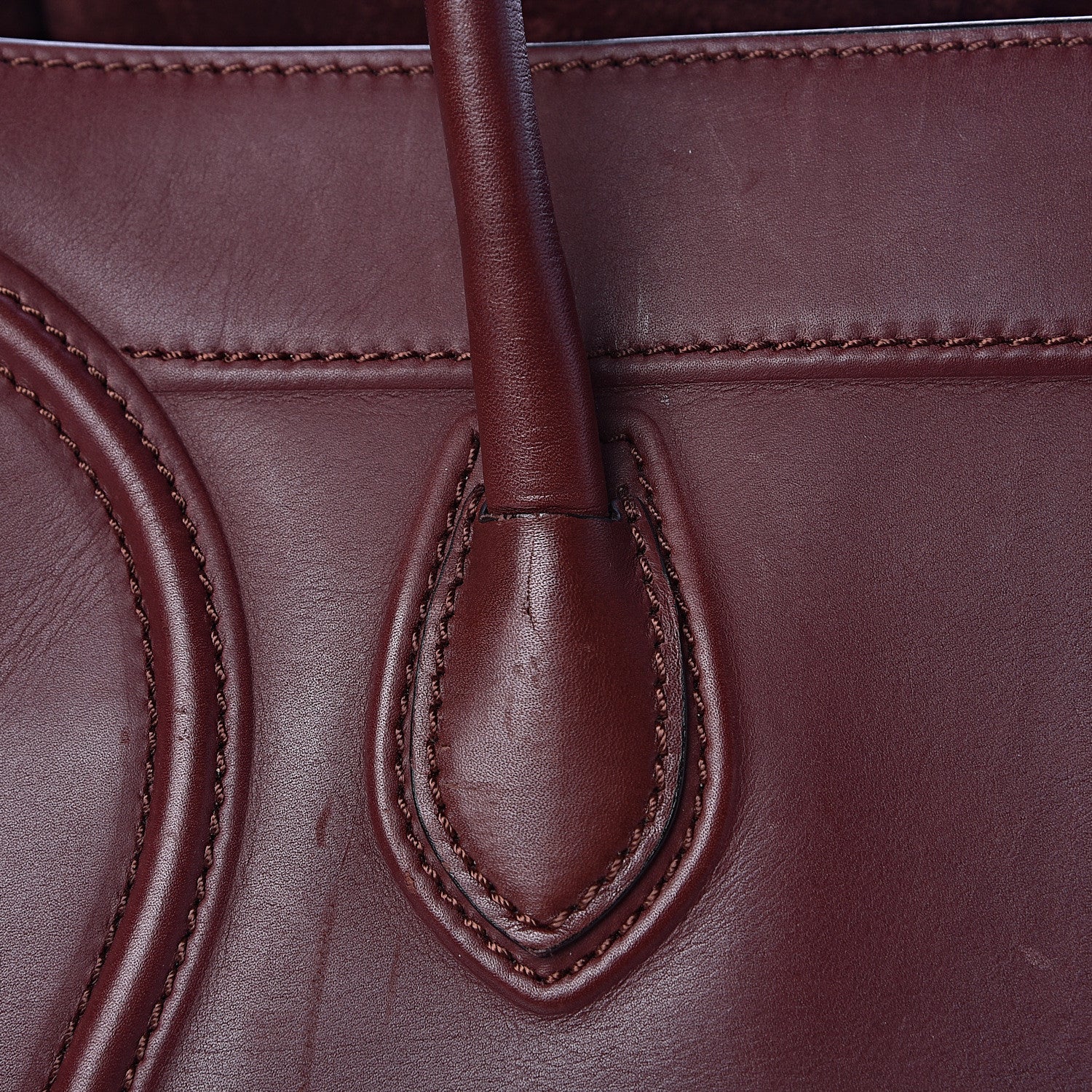 Celine Natural Calfskin Medium Phantom Luggage Burgundy 9 of 17