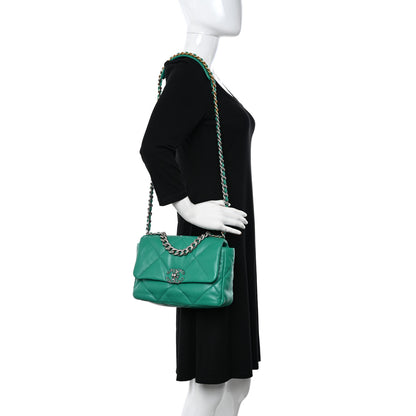 Chanel Lambskin Quilted Medium Chanel 19 Flap Green 2 of 10