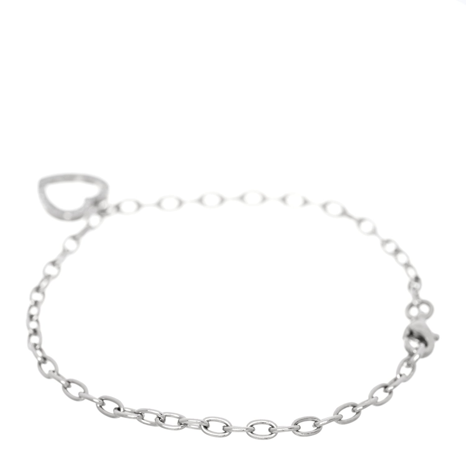 Tiffany Platinum Diamond Heart Charm Bracelet 2 of 3