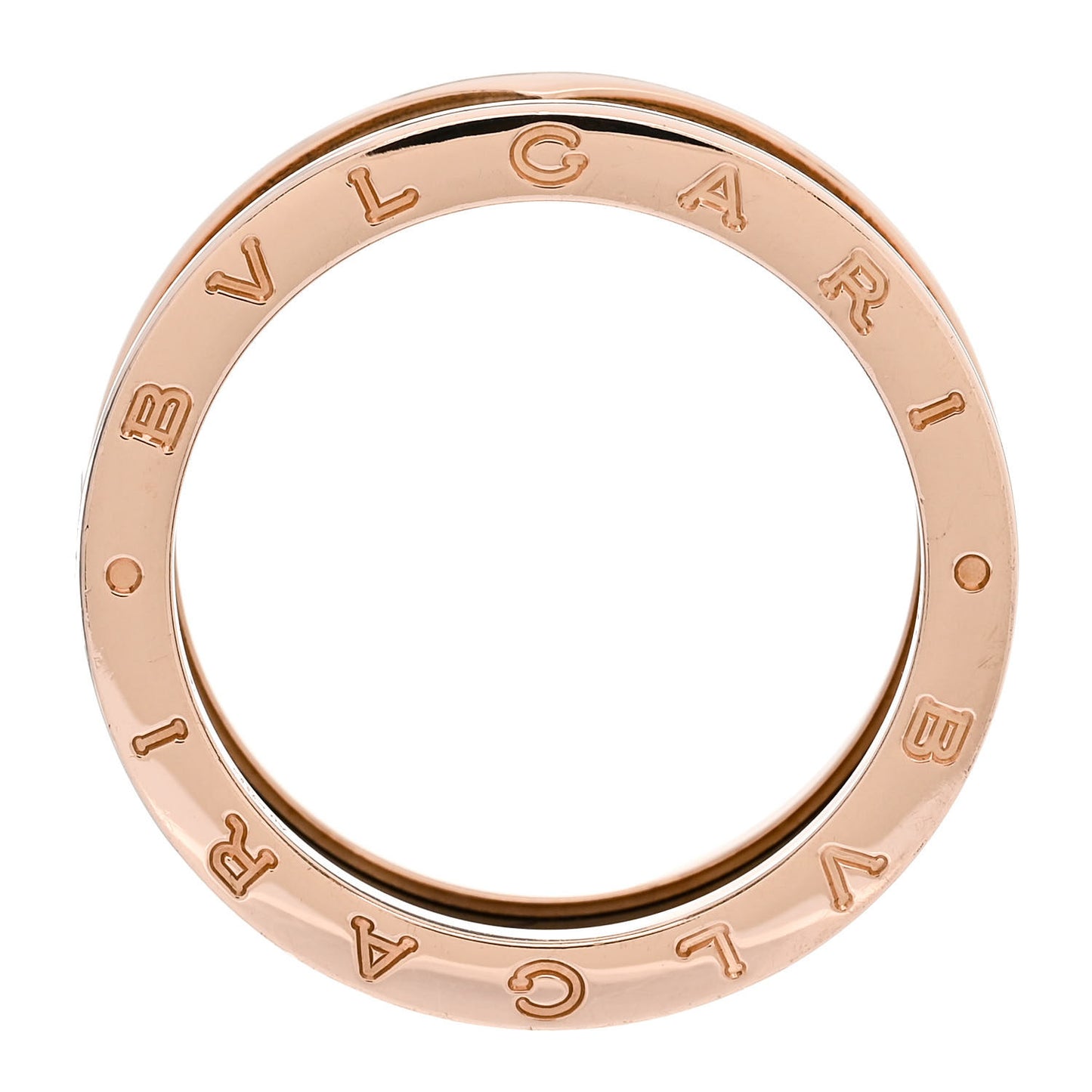 18K Rose Gold Black Ceramic B.Zero1 Two-Band Ring 65 11