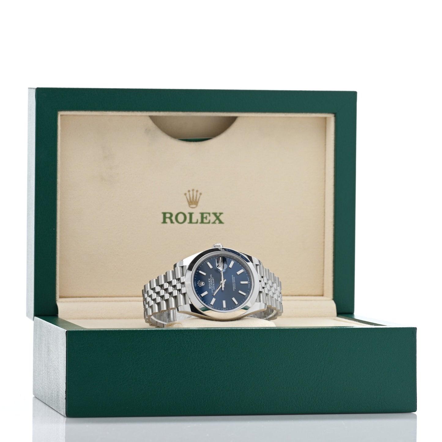 Stainless Steel 41mm Oyster Perpetual Datejust Watch Blue 126300