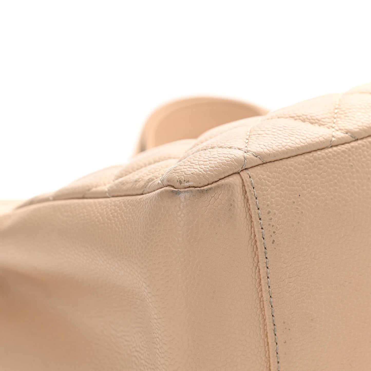 Caviar Quilted Grand Shopping Tote GST Beige