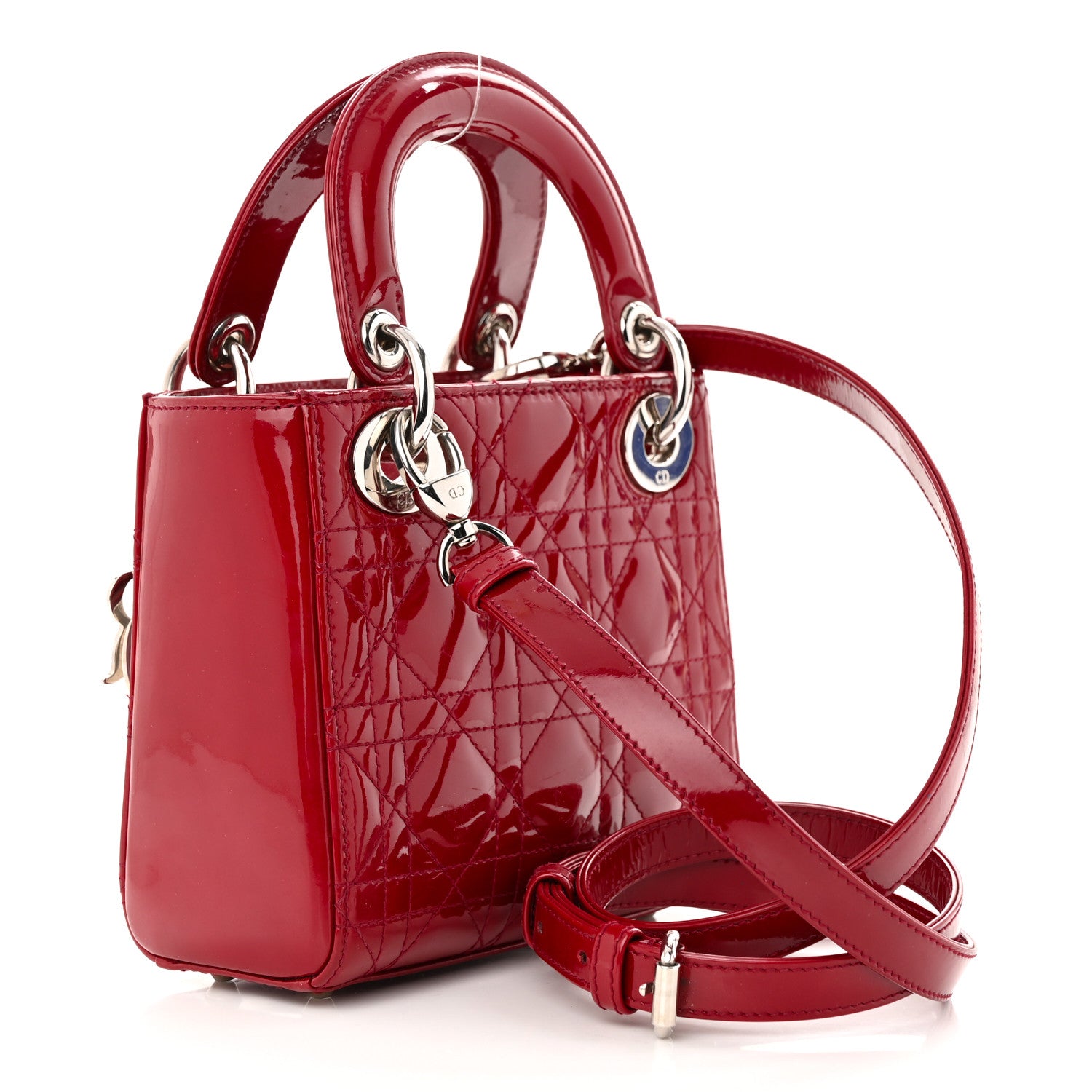 Christian Dior Patent Cannage Mini Lady Dior Red 3 of 10
