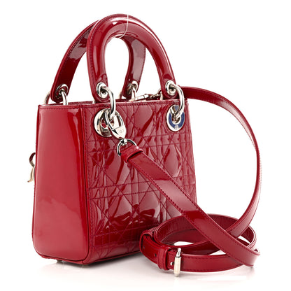 Christian Dior Patent Cannage Mini Lady Dior Red 3 of 10