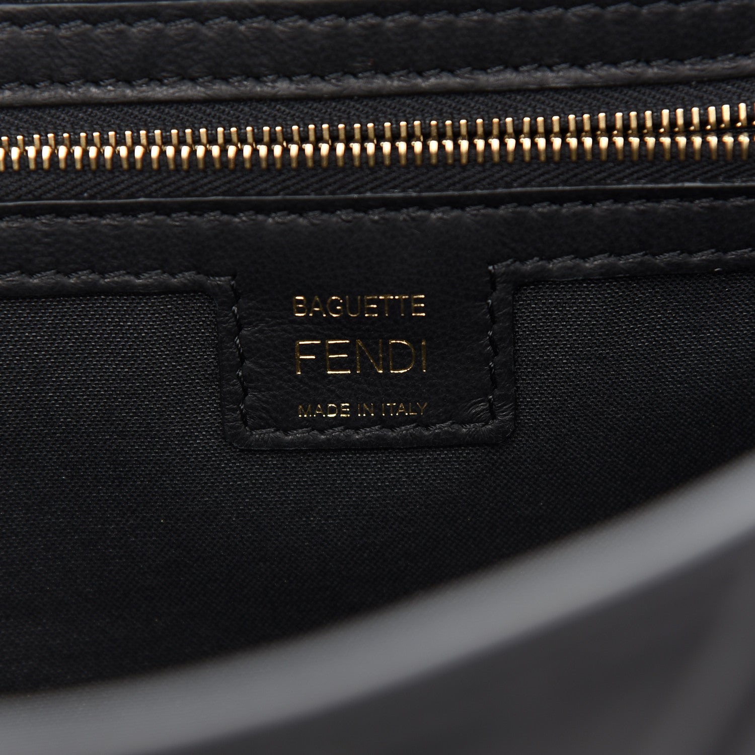 Fendi Nappa FF 1974 Embossed Baguette Black 6 of 9
