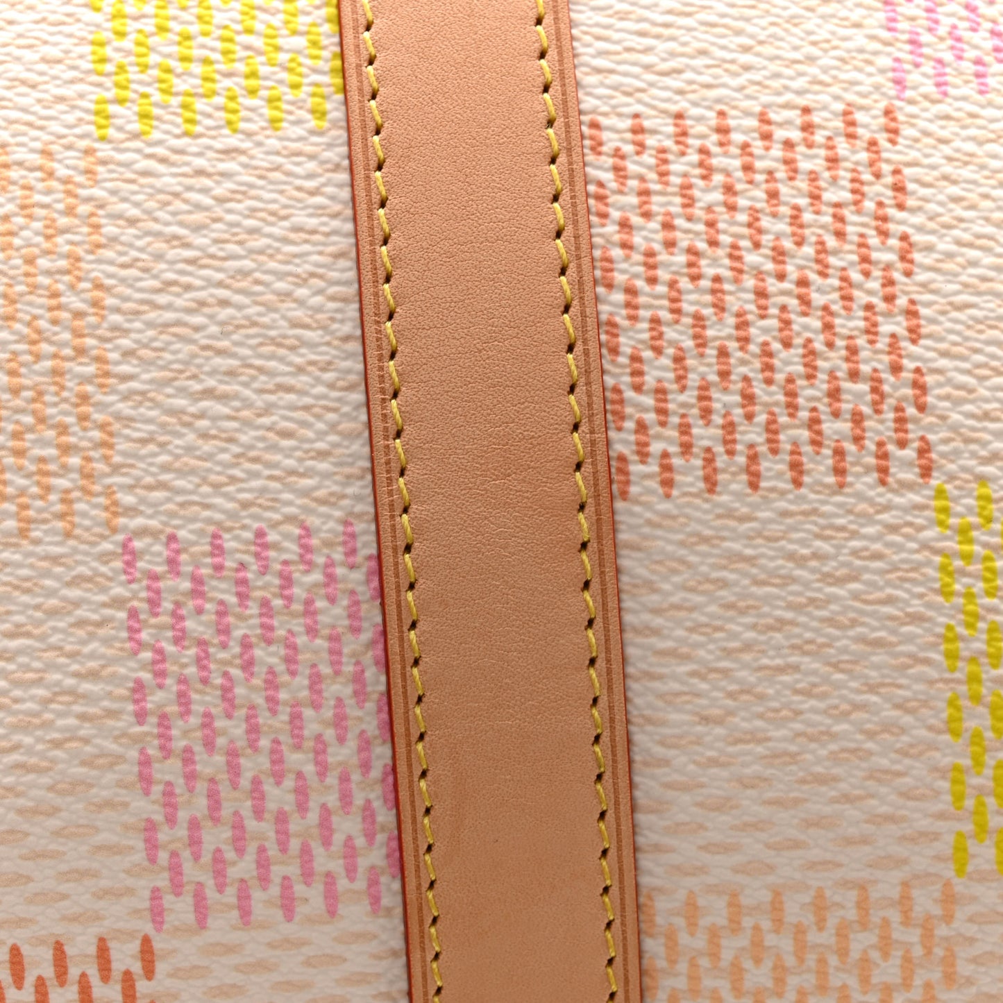 LOUIS VUITTON Calfskin Damier Keepall Bandouliere 45 Peach