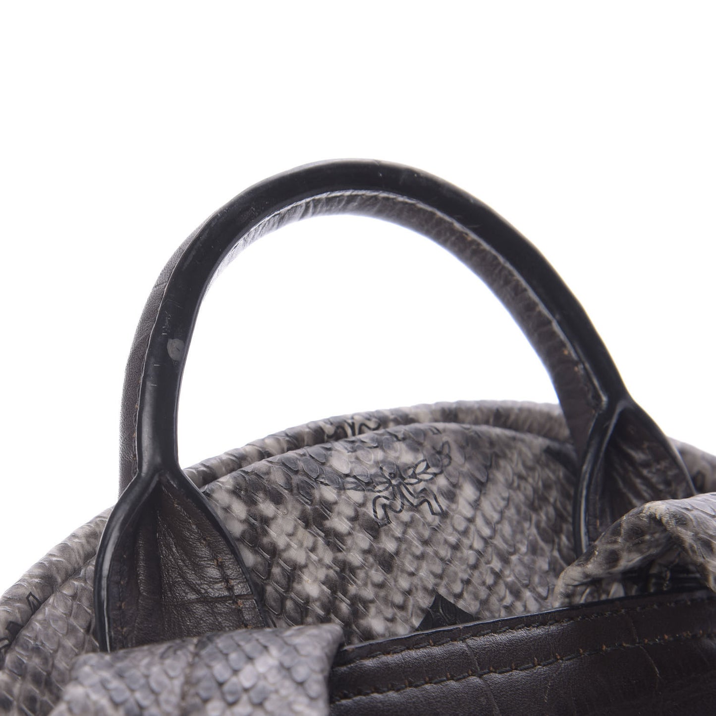 Visetos Snakeskin Printed Studded Small Stark Backpack Light Grey
