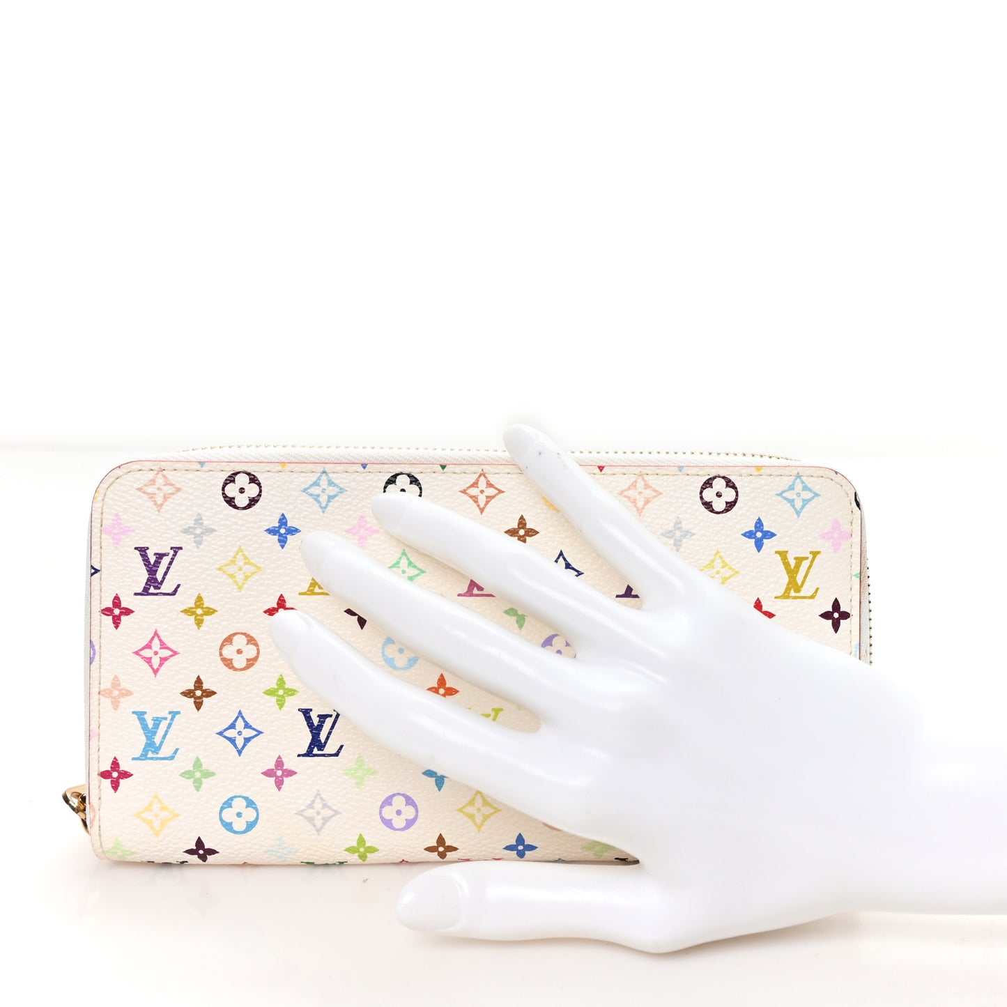 Monogram Multicolor Zippy Wallet White Orange