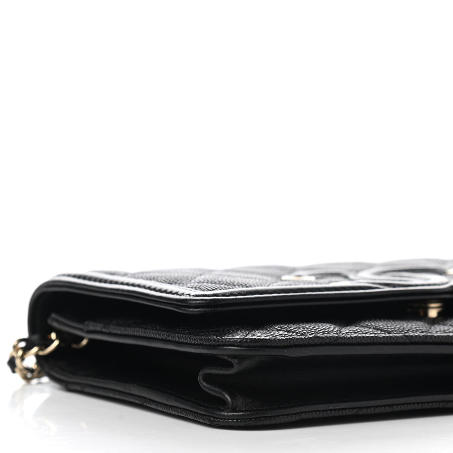 Caviar Quilted CC Filigree Wallet On Chain WOC Black