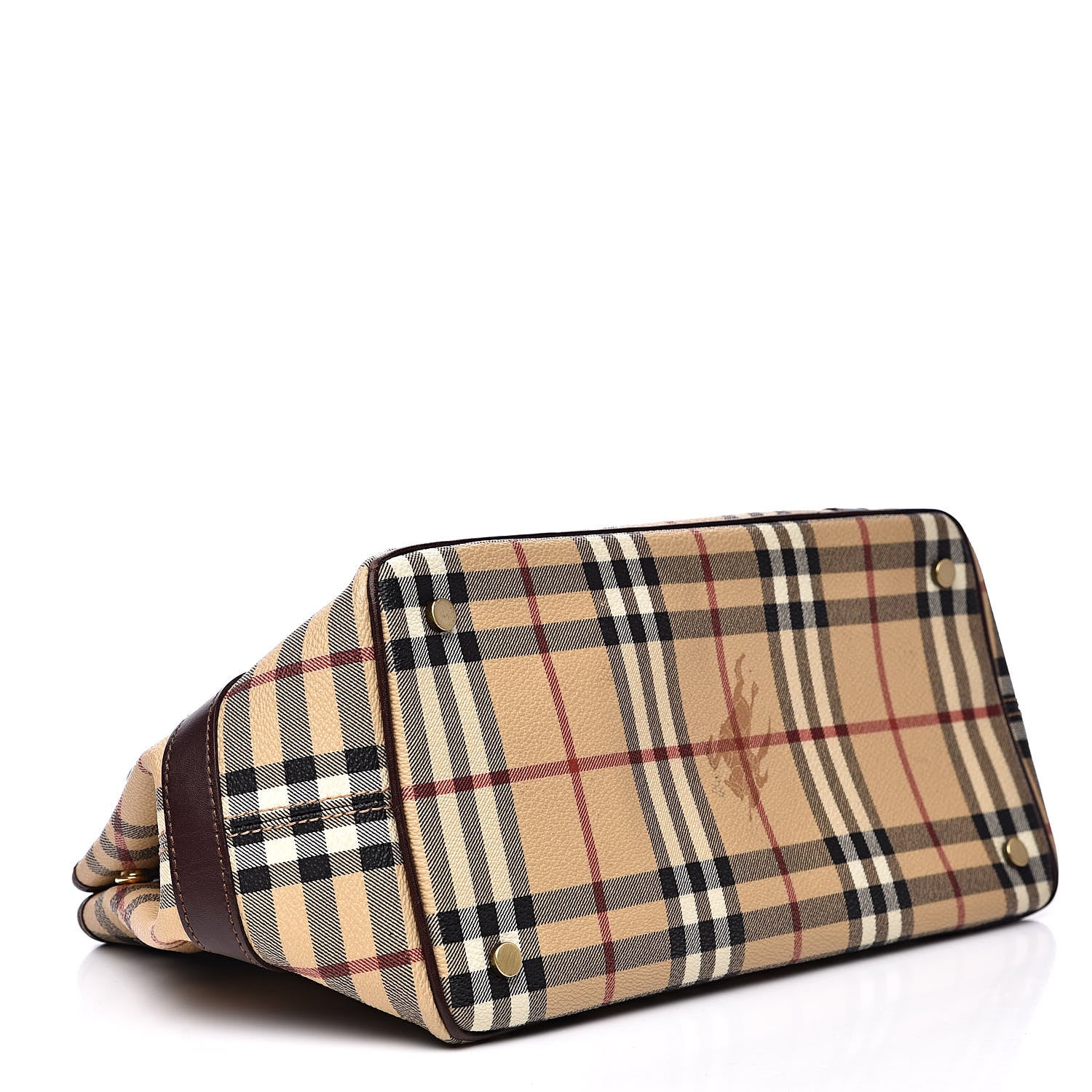 Burberry Haymarket Check Buckle Satchel Chocolate 4 of 12