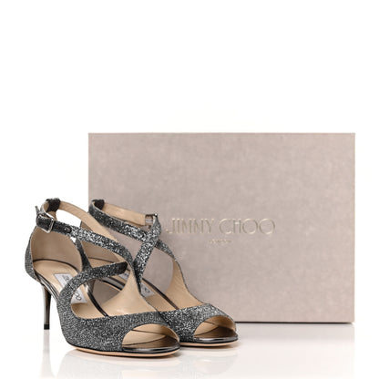 Jimmy Choo Dusty Glitter Emily 65 Sandals 38 Anthracite 8 of 8