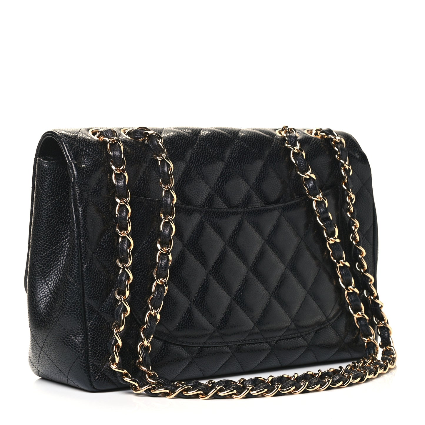 Caviar Quilted Jumbo Single Flap Black