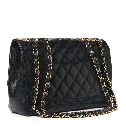 Chanel Caviar Quilted Jumbo Single Flap Black 2 of 4