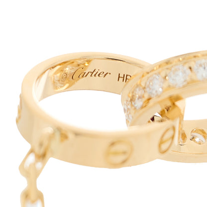 Cartier 18K Yellow Gold Diamond Interlocking LOVE Necklace 5 of 8