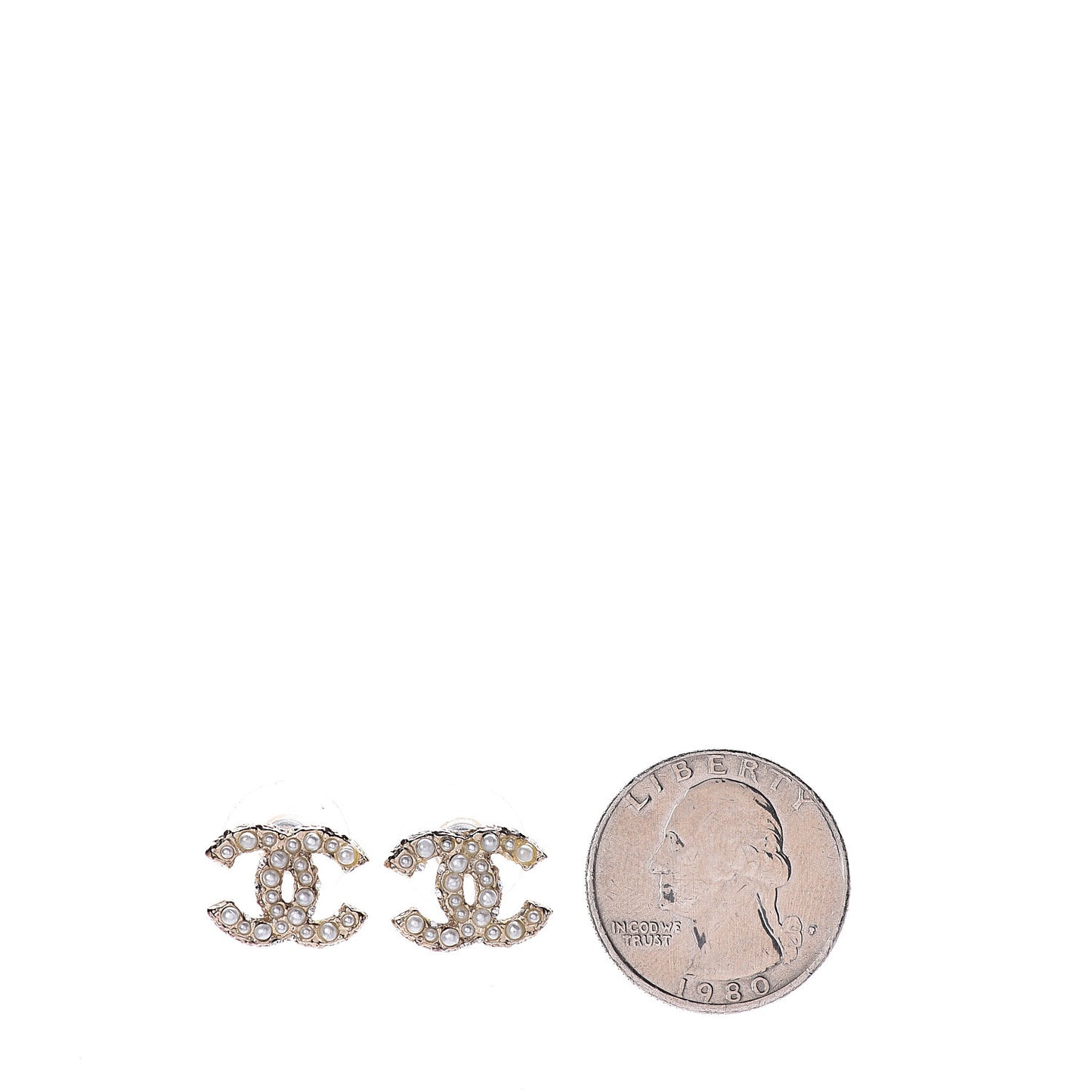 Pearl CC Earrings Gold