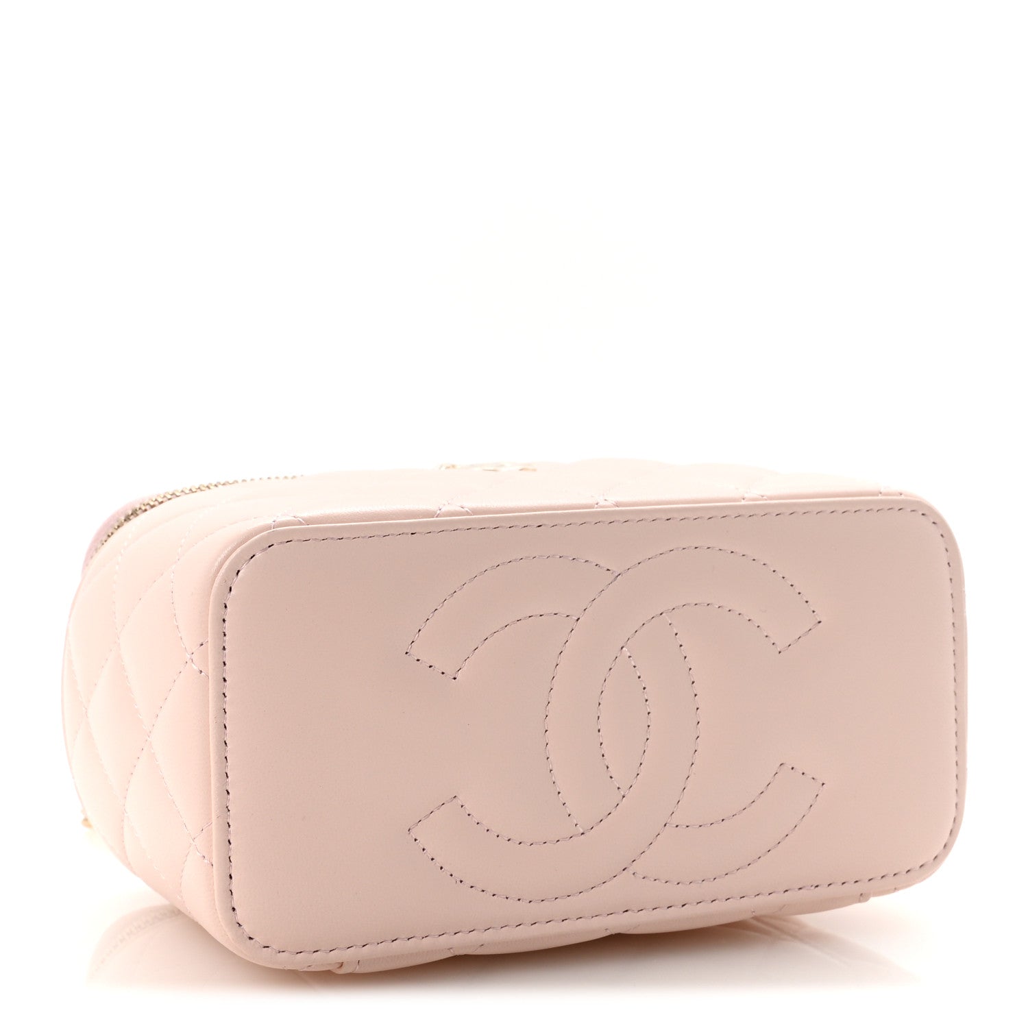 Chanel Lambskin Quilted Trendy Small Top Handle Vanity Case With Chain Light Pink 4 of 11