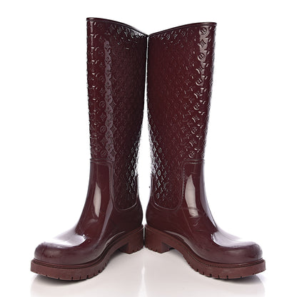 Louis Vuitton Rubber Embossed Monogram Splash Rain Boots 39 Brown 13 of 14