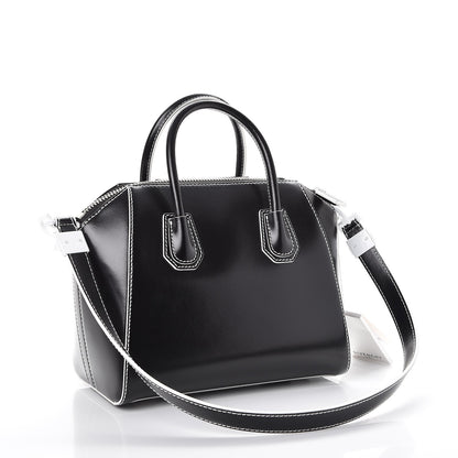 Givenchy Calfskin Contrast Topstitch Small Antigona Black White 3 of 7