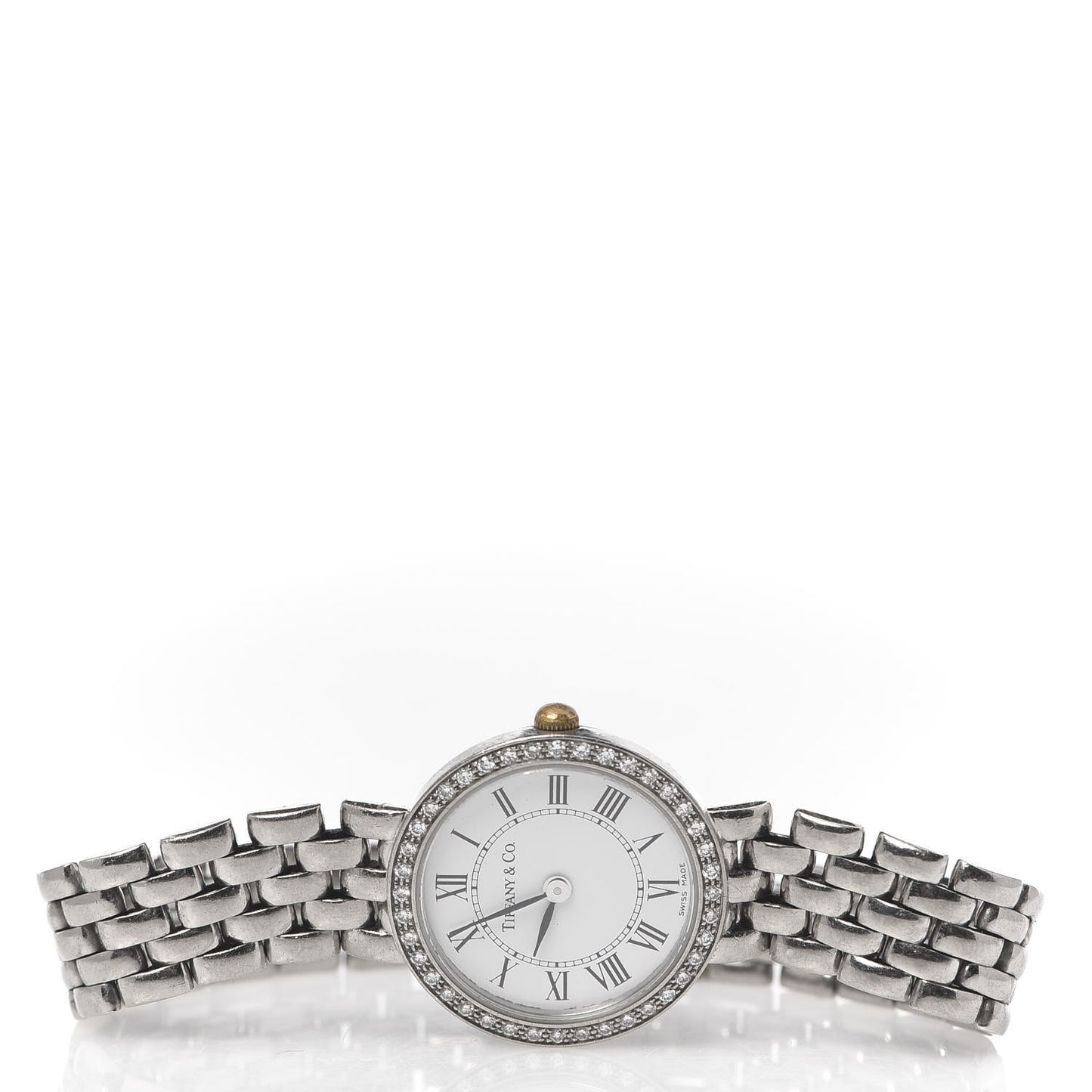 14K White Gold Diamond Bezel 22mm Classic Quartz Watch